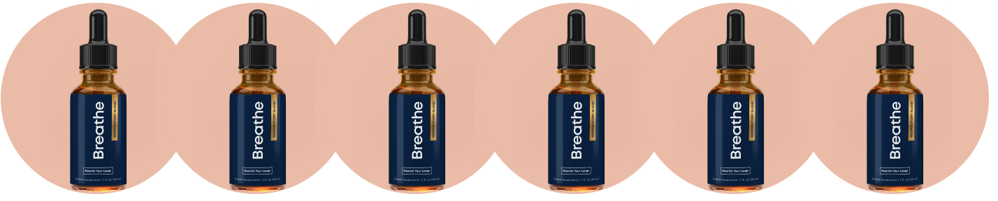 Six bottles of Breathe lung support drops — 6-bottle Best Value package